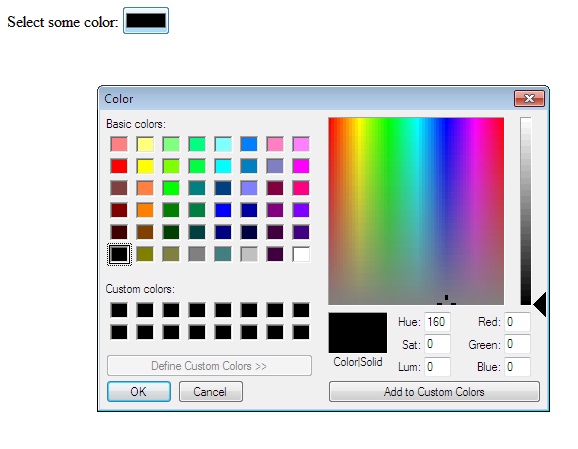 HTML5 Input Type Color